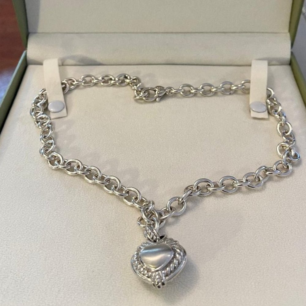 Judith Ripka Sterling Silver Heart Necklace